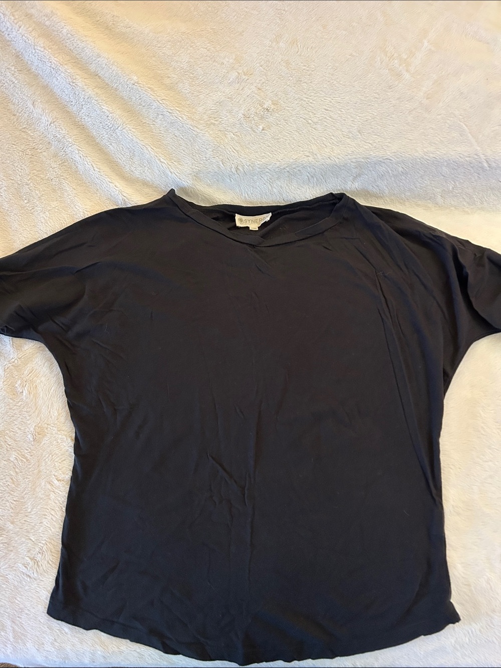 Synergy Organic Clothing Black Short-Sleeve V-Neck Tee